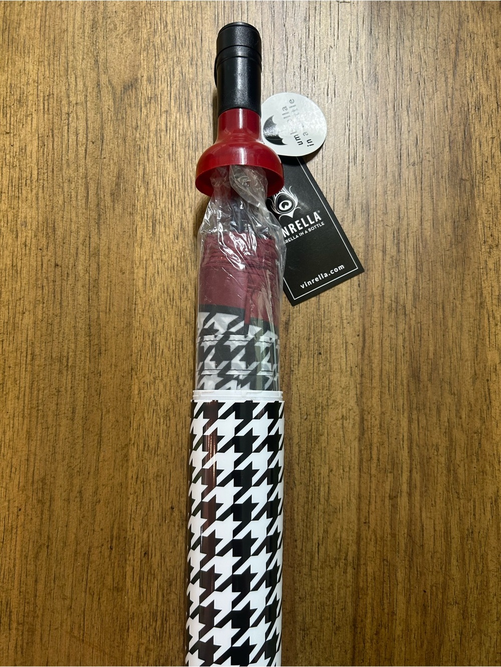 NWT Vinrella Houndstooth Bottle Umbrella 🌂 - Picture 2 of 2